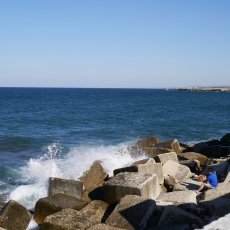 The waves and the afternoon blue