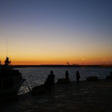 Sunset in the port
