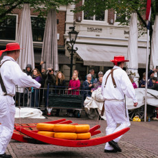 The traditional cheese market Alkmaar 02
