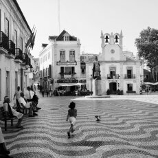 Chasing the pigeon - Cascais, Portugal