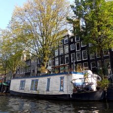 A house boat in Amsterdam