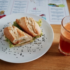 Kimchi tofu baguette