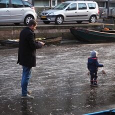 Skating on frozen canals in Amsterdam 13