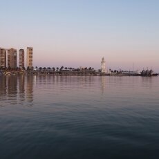 The port at sunset