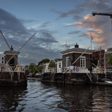 Amsterdam sluice at dusk, from an Amsterdam canal cruise