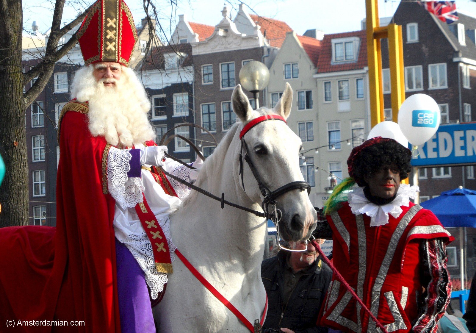 Sinterklaas (Saint Nicholas) is in Amsterdam! Amsterdamian