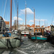 Frozen lake in Hoorn