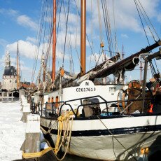 Boats stuck in ice