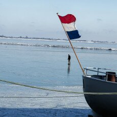 Skating on natural ice in Hoorn 12