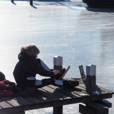 Skating on natural ice in Hoorn 18