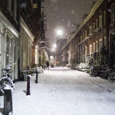 Snowy night in Amsterdam 02