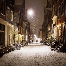 Snowy night in Amsterdam 03