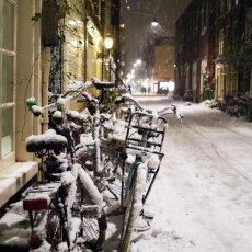 Snowy night in Amsterdam 04