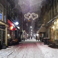 Snowy night in Amsterdam 05