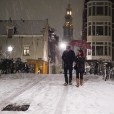 Snowy night in Amsterdam 06