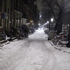Snowy night in Amsterdam 07