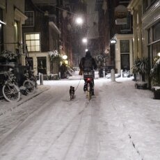 Snowy night in Amsterdam 08