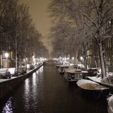 Snowy night in Amsterdam 09