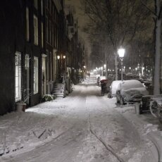 Snowy night in Amsterdam 10