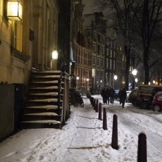 Snowy night in Amsterdam 11