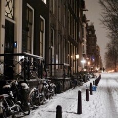 Snowy night in Amsterdam 12