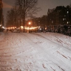 Snowy night in Amsterdam 13