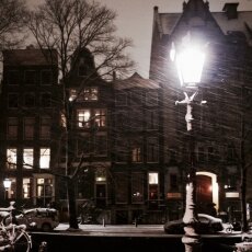 Snowy night in Amsterdam 14