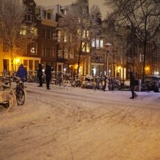 Snowy night in Amsterdam 16