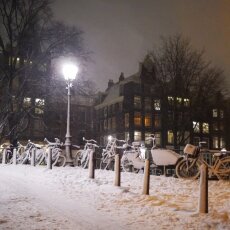 Snowy night in Amsterdam 19
