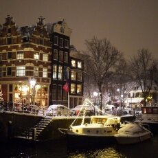 Snowy night in Amsterdam 23