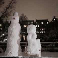 Snowy night in Amsterdam 25