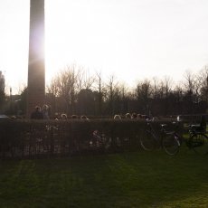 People enjoying the spring sun
