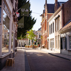 Banners marking the Dwaalgebied in Tilburg