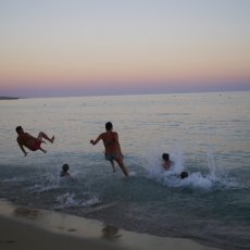 Bathing at sunset 01