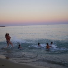 Bathing at sunset 02