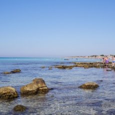 The rocky side of the beach