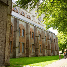 Brick side wall of the Grote Kerk in Veere