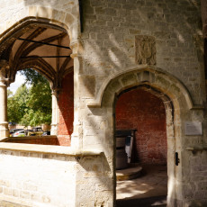 Stone canopy over the old cistern beside the Grote Kerk, Veere