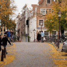 Amsterdam in yellow coat 05