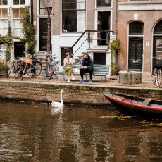 Amsterdam in yellow coat 12
