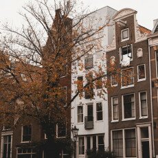 Amsterdam in yellow coat 13