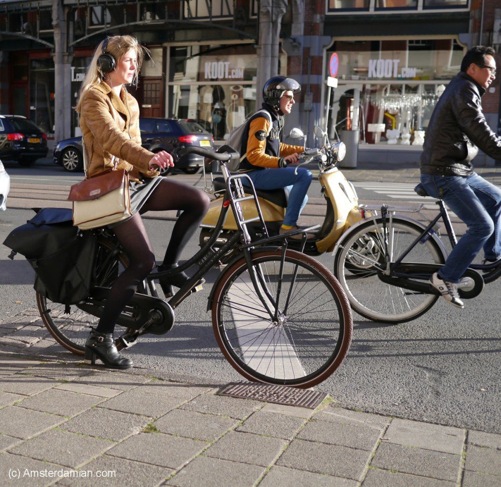 Beautiful girl biking