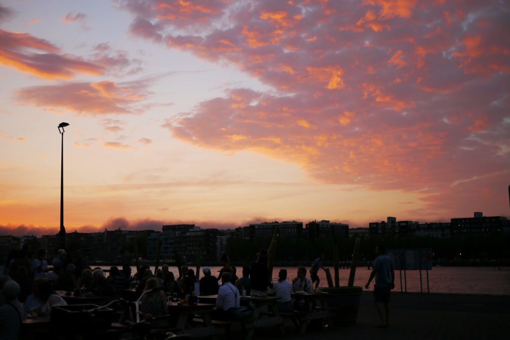 Spring sunset in Amsterdam