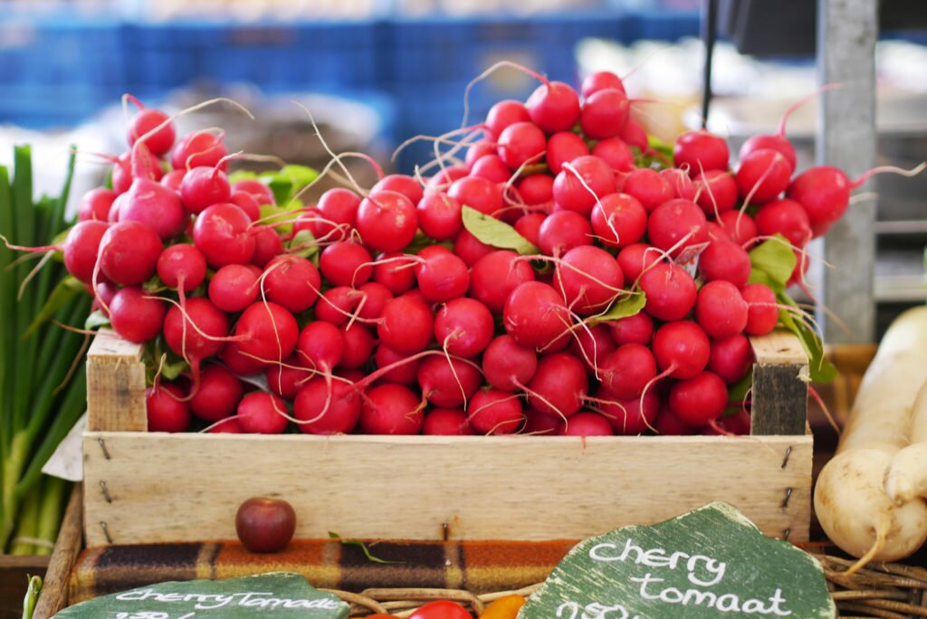 Radishes at the market