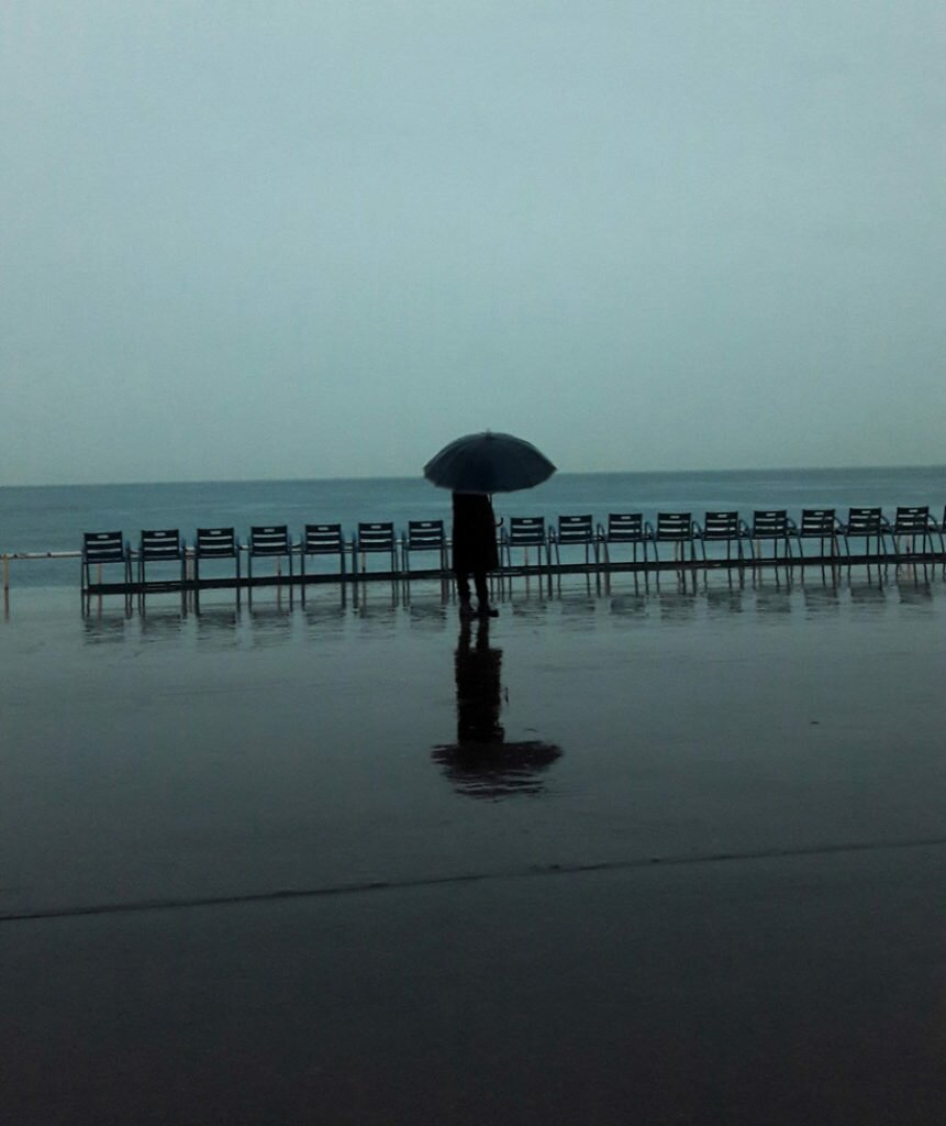 Promenade in Nice on a rainy day