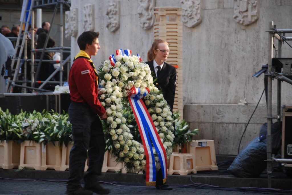 Carrying the wreath