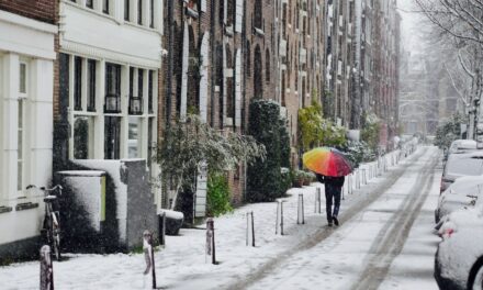 It’s snowing in Amsterdam