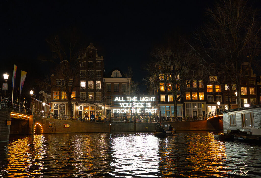 Boat ride at Amsterdam Light festival with Eco Boats