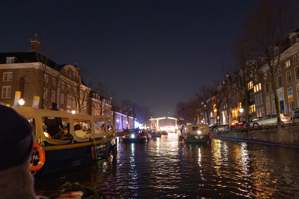 Boat ride at Amsterdam Light festival