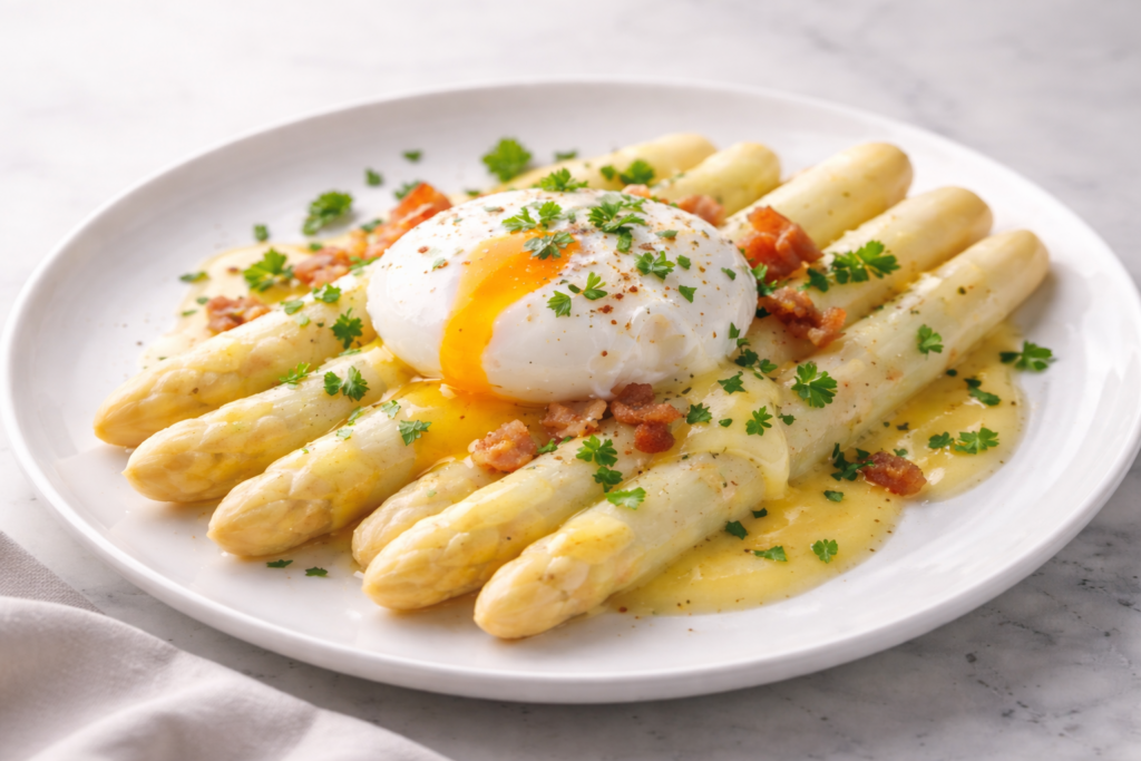 white asparagus on a plate